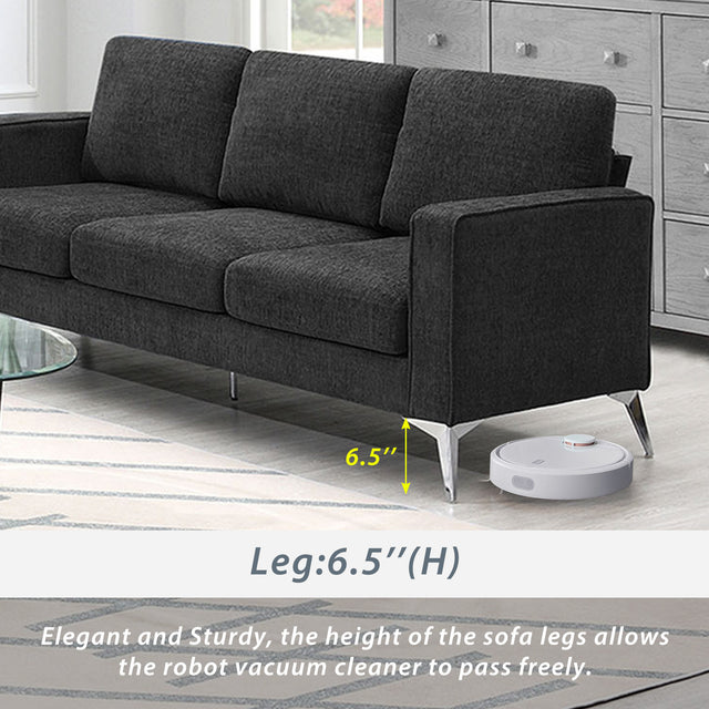 [VIDEO provided] [New]Modern 3-Piece Sofa Sets with Sturdy Metal Legs,Linen Upholstered Couches Sets Including 3-Seat Sofa, Loveseat and Single Chair for Living Room Furniture Set (1+2+3 Seat)