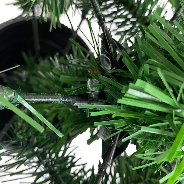 Pre-lit Xmas Tree Artificial Christmas 4-Piece Set,Garland, Wreath and Set of 2 Entrance Trees X-mas