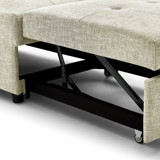 Folding Ottoman Sleeper Sofa Bed, 4 in 1 Function, Work as Ottoman, Chair ,Sofa Bed and Chaise Lounge for Small Space Living, Begie (44” x 26” x 33”H)