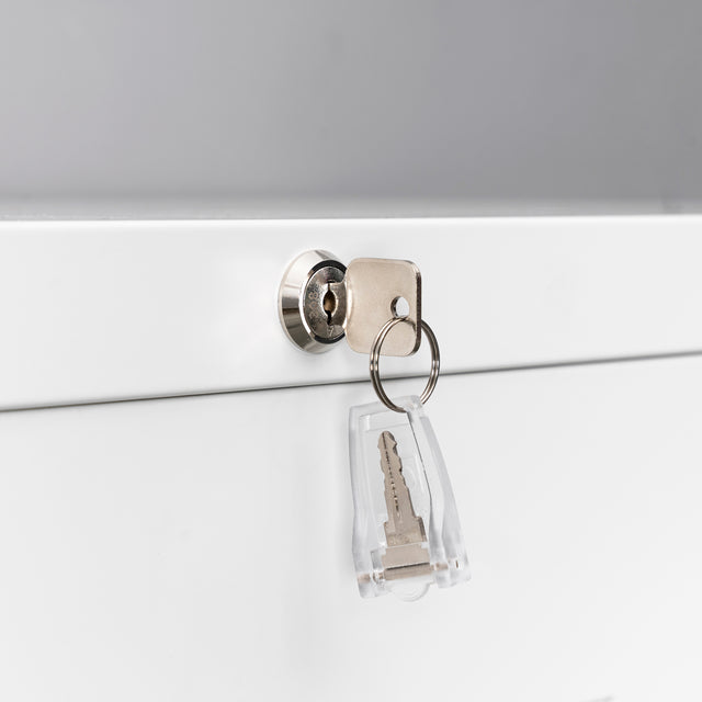 High Storage Cabinet with 2 Doors and 4 Partitions to Separate 5 Storage Spaces, Home/ Office Design