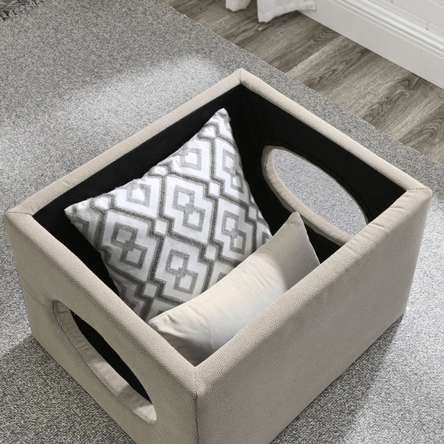 [Video] Welike Waterproof, oil-proof, scratch-proof 25"W Modern design hollow storage ottoman, upholstery, coffee table, two small footstools, easy storage and wide use