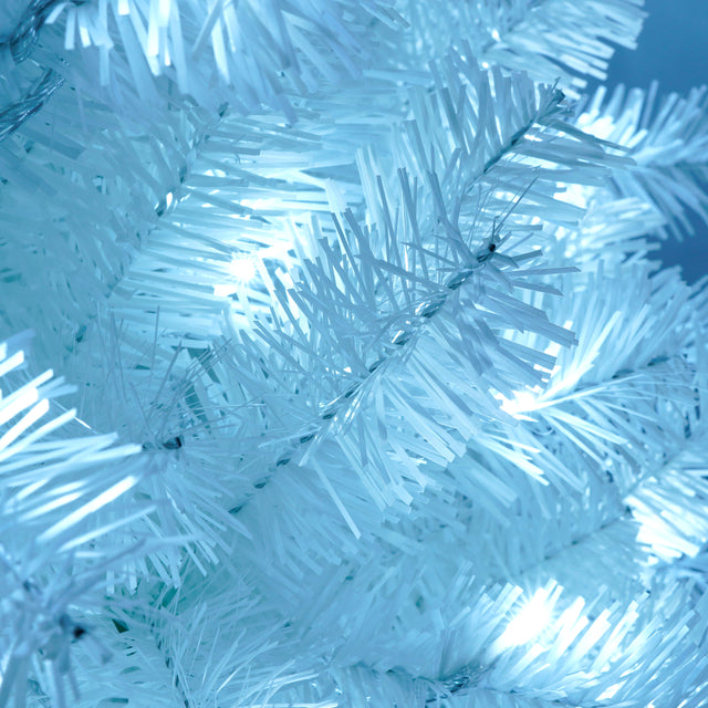 6FT Hinged Fraser Fir Artificial Fir Bent Top Christmas Tree, Xmas Tree Bendable Santa Hat Style Christmas Tree Holiday Decoration, 1250 Lush Branch Tips, 300 LED Lights X-mas