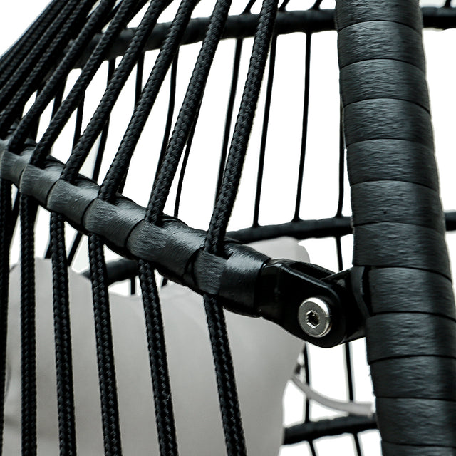 Patio Rattan Four Corners Single Hanging Egg Chair patio outdoor