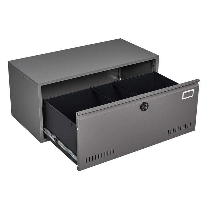 Electronic Digital Lateral File Cabinet, Large Drawer Metal Filing Cabinet with Hanging Rod for letter, A4, documents and so on, for Home Office using, Assembly Required