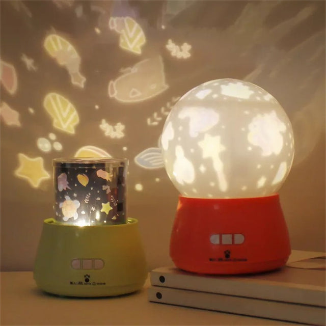 Music Projection Night Light, 360 Degree Rotating Music Projection Night Light Is A Good Helper To Soothe Your Baby To Sleep, Red