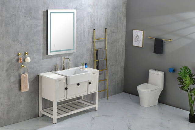 32*24 LED Lighted Bathroom Wall Mounted Mirror with High Lumen+Anti-Fog Separately Control+Dimmer Function