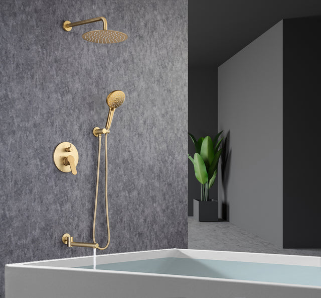 Tub Shower Faucets Sets Complete Bathtub Faucet Set Brushed Nickel Bathtub Shower System with Tub Spout, Bathroom Tub and Shower Faucet Combo Trim Kit with Rough-in Valve