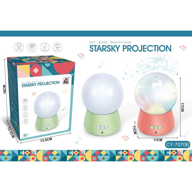 Music Projection Night Light, 360 Degree Rotating Music Projection Night Light Is A Good Helper To Soothe Your Baby To Sleep, Red