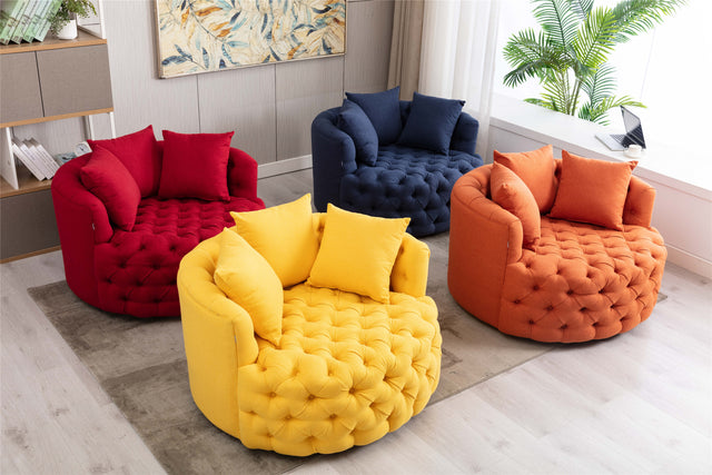 Modern  Akili swivel accent chair  barrel chair  for hotel living room / Modern  leisure chair  Yellow fabric