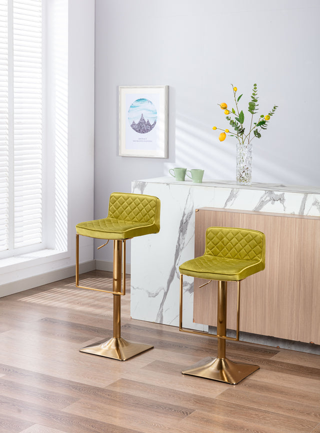 SUPERJARE Bar Stools  - Swivel Barstool Chairs with Back, Modern Pub Kitchen Counter Height，velvet ( 1pc/ctn )