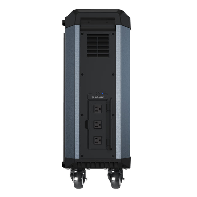 Trolley case, 2515Wh portable power station, for outdoor travel, home backup power, 3×AC120V output, a total of 2000W stable output power, peak power 4000W, LCD display, 3×DC5V/3A USB, 3×DC12V/10A out