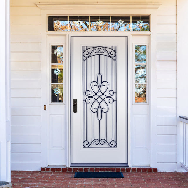 37.5inx81.5in .Right Hand Inswing Wrought Iron Fiber Glass Prehung Entry Door .