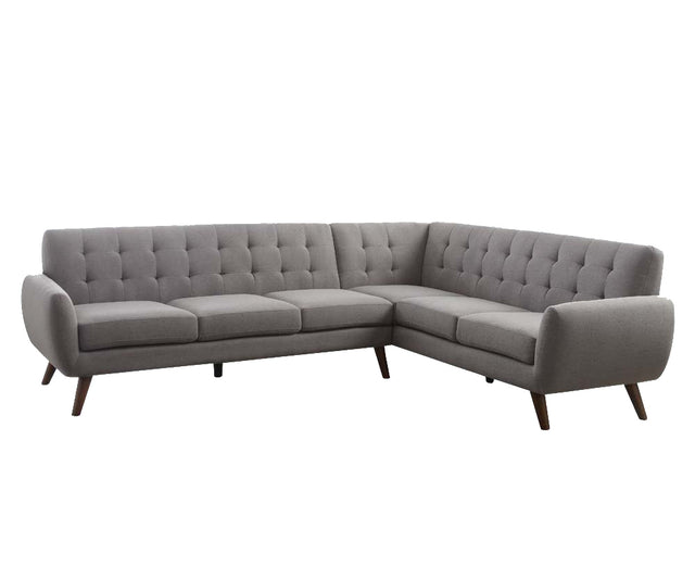 ACME Essick Sectional Sofa in Light Gray Linen 52765