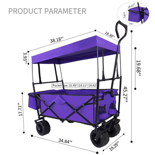 Outdoor Garden Park Utility kids wagon portable beach trolley cart camping foldable folding wagon