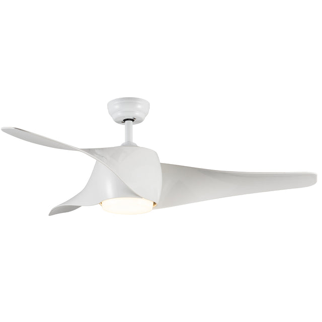 52 In Intergrated LED Ceiling Fan Lighting with White ABS Blade
