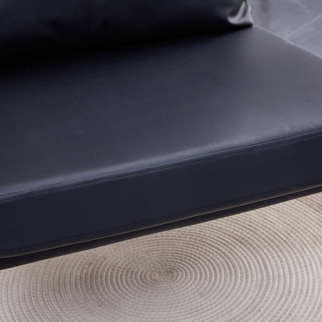 Sofa Chair  Set of 2.Black PU Leather Accent Arm Chair Mid Century Modern Upholstered Armchair with Imitation solid wood color Metal Frame Padded Backrest and  Sofa Chairs