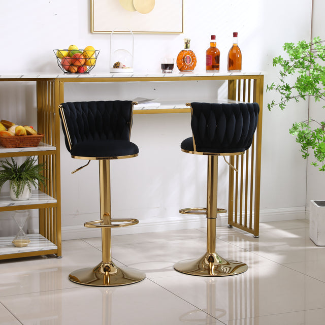 Bar Stools with Back and Footrest Counter Height Dining Chairs (2PCS/CTN)