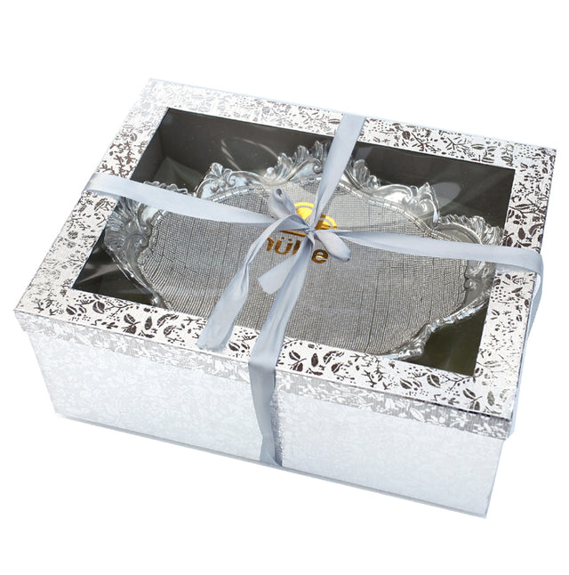 Ambrose Chrome Plated Crystal Embellished Ceramic Bowl