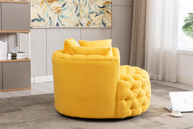 Modern  Akili swivel accent chair  barrel chair  for hotel living room / Modern  leisure chair  Yellow fabric