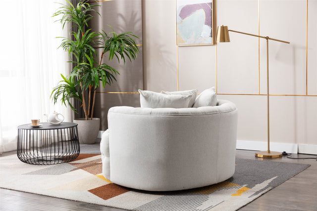 Coolmore Modern  Akili  swivel accent chair  barrel chair  for hotel living room / Modern  leisure chair  Beige