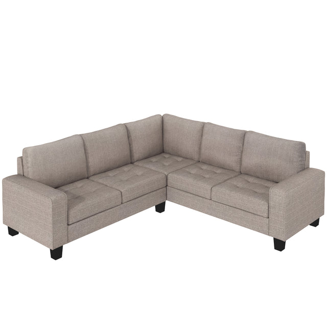 Orisfur. Sectional Corner Sofa L-shape Couch Space Saving with Storage Ottoman & Cup Holders Design for Large Space Dorm Apartment