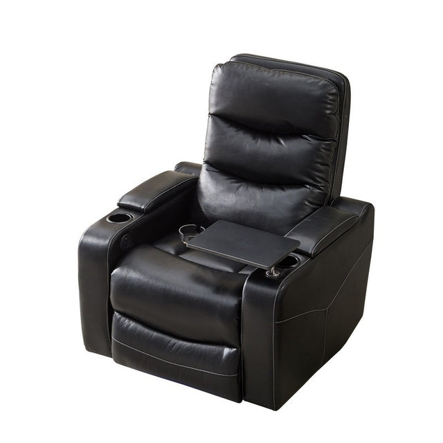 Power recliner with writing board, LED strip, drawers, USB PORT