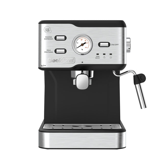 Espresso Machine 20 Bar Pump Pressure Cappuccino latte Maker Coffee Machine with ESE POD filter&Milk Frother Steam Wand&thermometer, 1.5L Water Tank, Stainless steel Espresso Complimentary ESE Filter