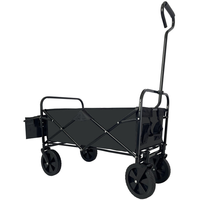 Collapsible Folding Wagon, Push Pull Foldable Beach Wagon Cart
