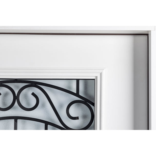 37.5inx81.5in Right Hand Inswing Decorative Glass- Zinc Caming  Fiber Glass Prehung Entry Door .