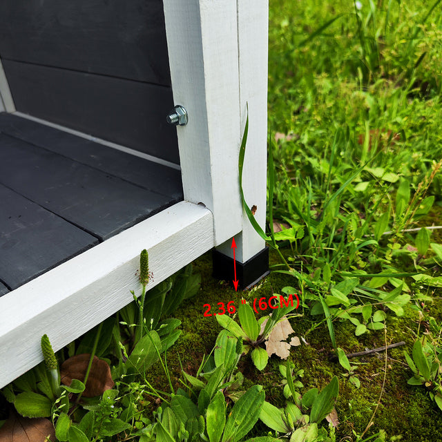 Large Outdoor Wooden Dog House, Waterproof Dog Cage, Windproof and Warm Dog Kennel with Porch Deck