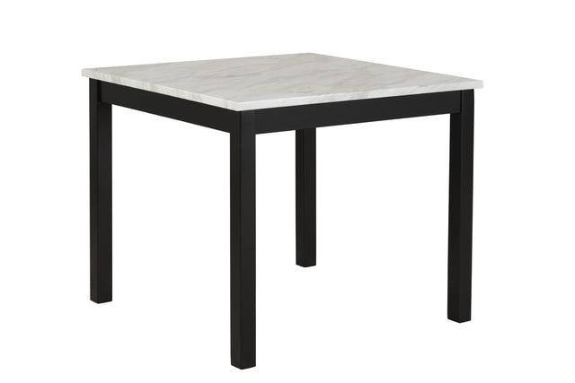 5-piece Counter Height Dining Table Set with One Faux Marble Dining Table and Four Upholstered-Seat Chairs,for Kitchen and Living room,Table : 42"L x42"Wx36"H,Chair:18.5"Wx23.2"Dx39.8"H,  Blue