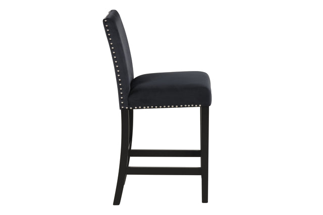 5-piece Counter Height Dining Table Set with One Faux Marble Dining Table and Four Upholstered-Seat Chairs,for Kitchen and Living room ,Table : 42" L x42" Wx36"H,Chair: 18.5" Lx23.2" Dx39.8" H,Black