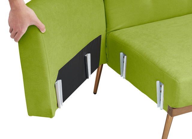 ETA 2022-02-21Cotton living room sofa. Rose metal feet convertible bed folds