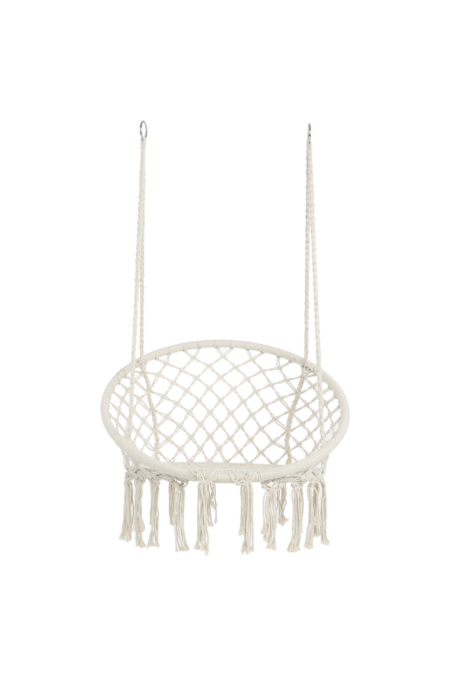 Hammock Chair Macrame Swing  Max 330 Lbs Hanging Cotton Rope Hammock Swing Chair for Indoor and Outdoor