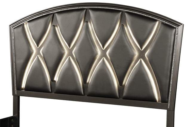 Ginger Queen 4Pc LED Bedroom set made with wood in Copper