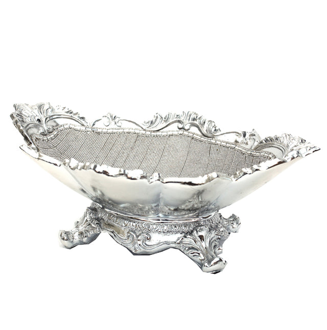 Ambrose Chrome Plated Crystal Embellished Ceramic Bowl