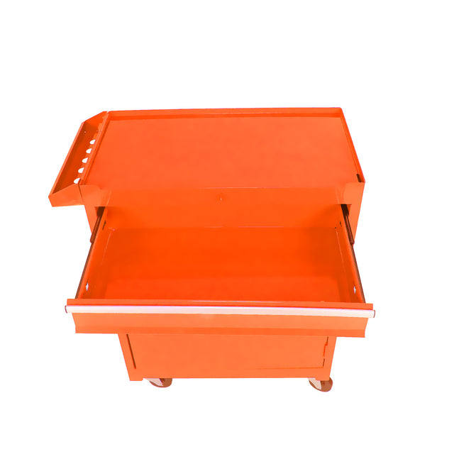 Detachable 5 Drawer Tool Chest with Bottom Cabinet and one Adjustable Shelf--Orange