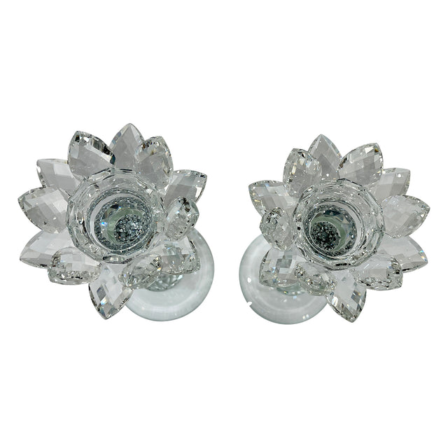 Ambrose Exquisite 2-Piece Candle Holders in Silver (Gift Box Included)