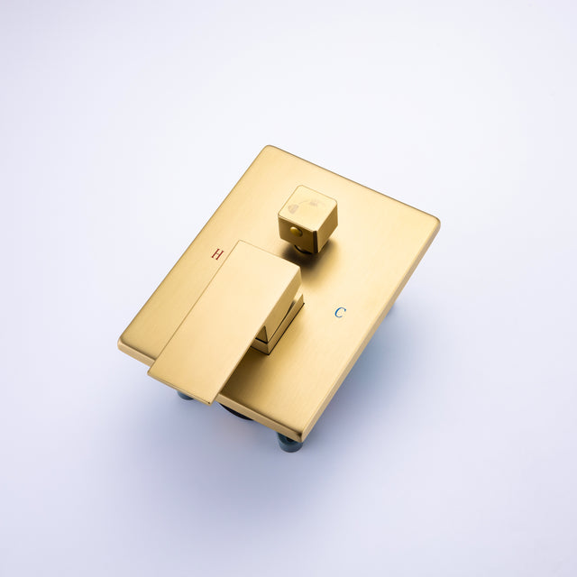 12 inch Ceiling Shower System Brushed Nickel Shower Combo Set for Bathroom, Rainfall Shower Faucet Ceiling Mounted Included Rough in Mixer Valve Body and Trim