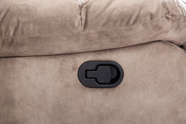 Recliner Chair Overstuffed, Manual Reclining Single Couch Wide Seat with Thickened Headrest and Back (Camel)