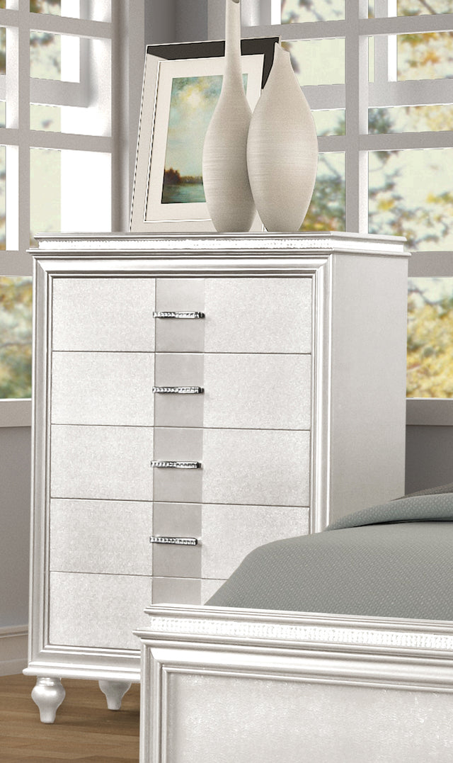 Galaxy Home Modern Ginger 5 Drawer Chest made with Wood in White