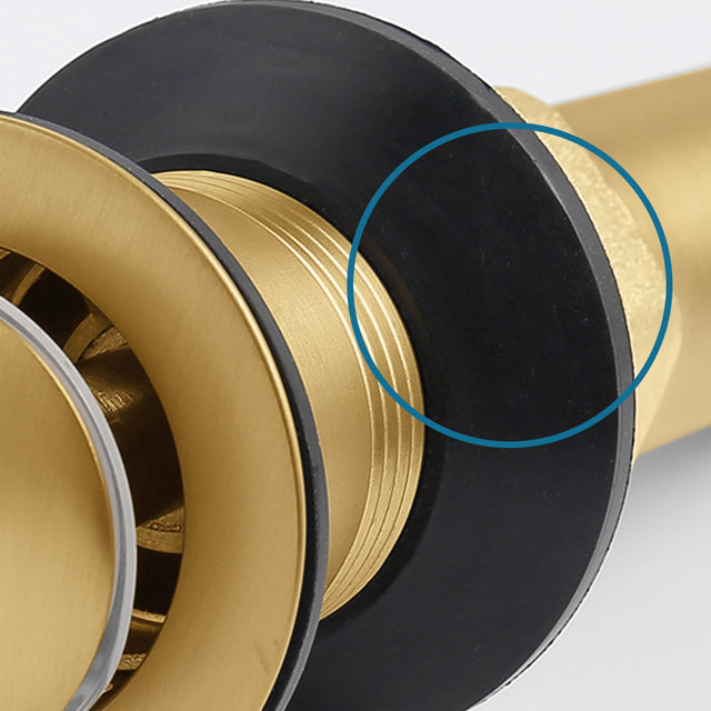 Bathroom Sink Drain Vanity Sink Drain with Strainer Basket Brushed Gold