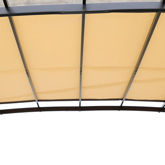 12 x 9 Ft Outdoor Pergola Patio Gazebo,Retractable Shade Canopy,Steel  Frame Grape Gazebo,Sunshelter Pergola for Gardens,Terraces,Backyard