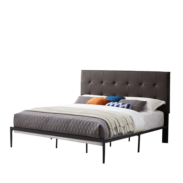 B112 King bed PVC cover haedboard with Sponge interlayer.  Strong iron frame with high temperature paint