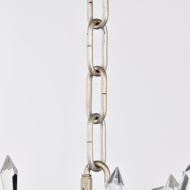 Transitional Crystal Chandelier Ceiling Light 5 lights  ，silver Pendant light Fixture for dining room, kitchen island, office, hotel, living room，Dimmable，UL listed，36W * 13L *46H