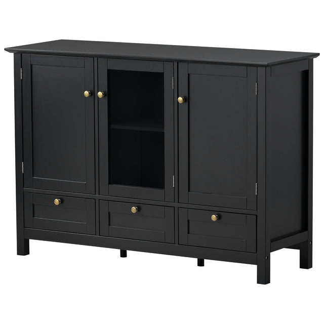 U_STYLE 44.9'' Accent Cabinet Modern Console Table Sideboard for Living Room Dining Room With 3 Doors, 3 Drawers