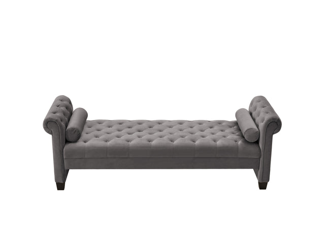 2038   Gray Rectangular Large Sofa Stool