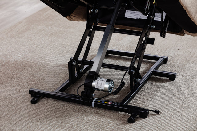 Electric lift recliner with heat therapy and massage, suitable for the elderly, heavy recliner, with modern padded arms and back, camel