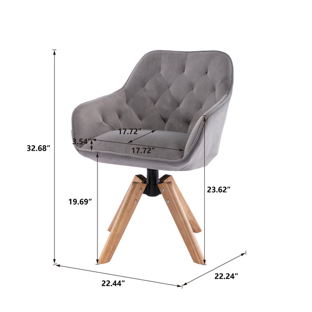 COOLMORE Solid Wood Tufted Upholstered Armless home office  chair