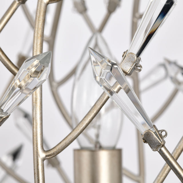 Transitional Crystal Chandelier Ceiling Light 5 lights  ，silver Pendant light Fixture for dining room, kitchen island, office, hotel, living room，Dimmable，UL listed，36W * 13L *46H